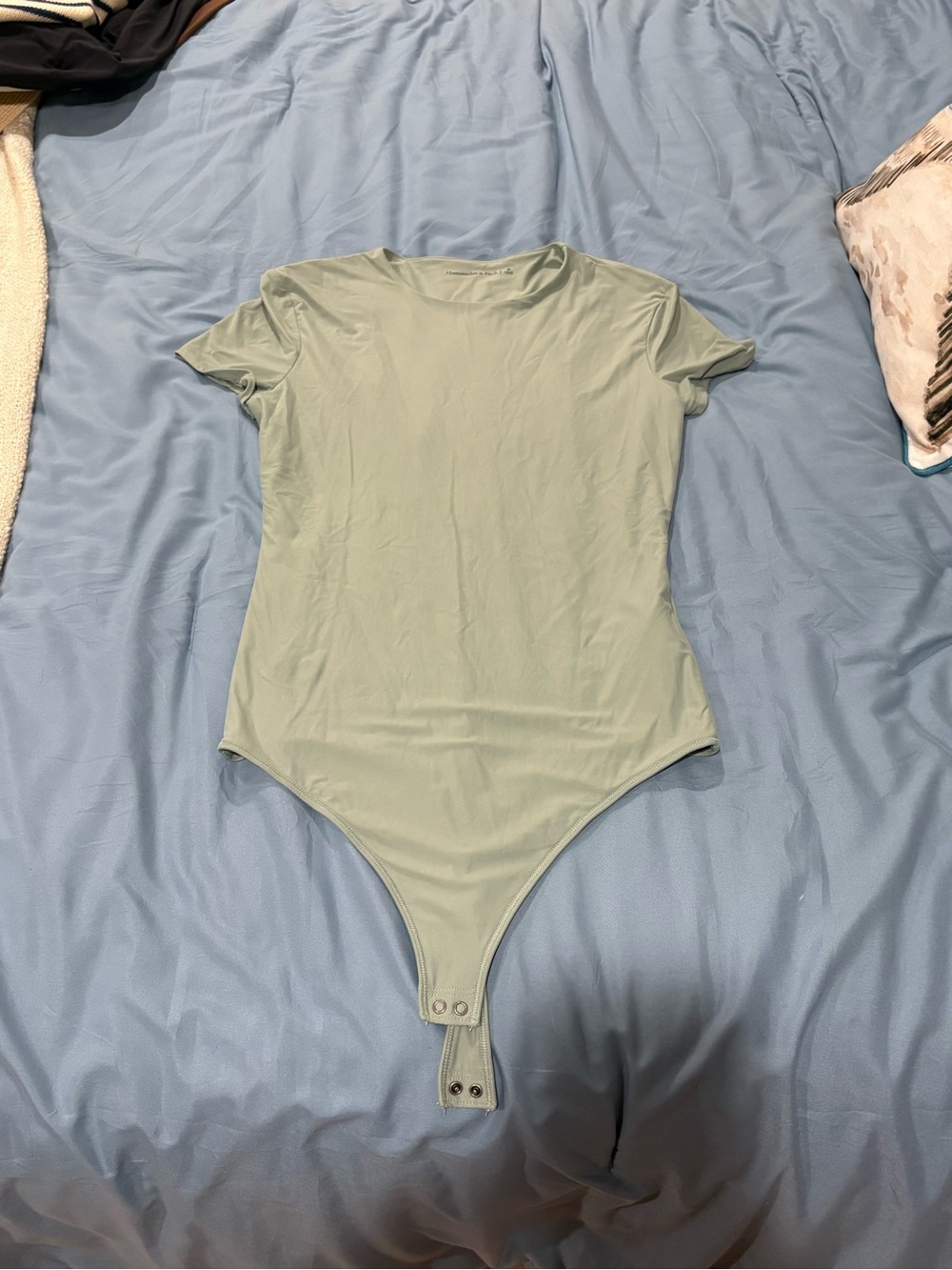 Abercrombie & Fitch Light Sage Green Short-Sleeve Bodysuit